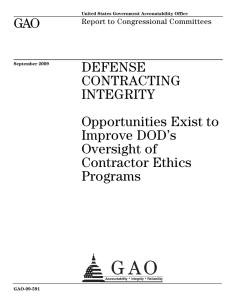 GAO DEFENSE CONTRACTING INTEGRITY