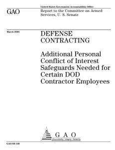 GAO DEFENSE CONTRACTING Additional Personal