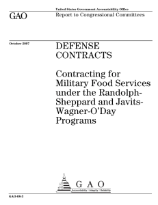 GAO DEFENSE CONTRACTS Contracting for