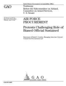 GAO AIR FORCE PROCUREMENT Protests Challenging Role of