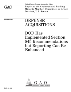 GAO DEFENSE ACQUISITIONS DOD Has