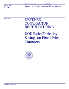 GAO DEFENSE CONTRACTOR RESTRUCTURING