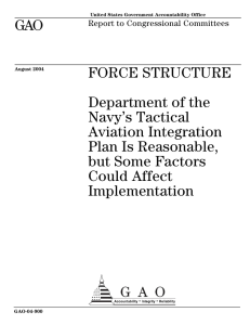 GAO FORCE STRUCTURE Department of the Navy’s Tactical