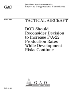 GAO TACTICAL AIRCRAFT DOD Should Reconsider Decision
