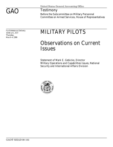 GAO MILITARY PILOTS Observations on Current Issues