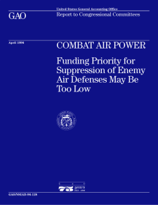GAO COMBAT AIR POWER Funding Priority for Suppression of Enemy