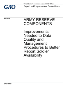 ARMY RESERVE COMPONENTS Improvements Needed to Data