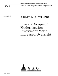 GAO ARMY NETWORKS Size and Scope of Modernization