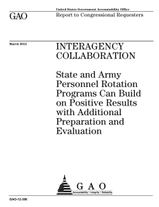 GAO INTERAGENCY COLLABORATION State and Army