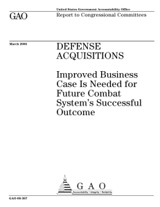 GAO DEFENSE ACQUISITIONS Improved Business