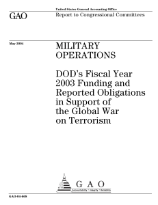 GAO MILITARY OPERATIONS DOD’s Fiscal Year