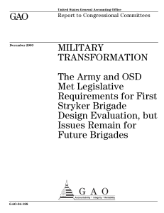 GAO MILITARY TRANSFORMATION The Army and OSD