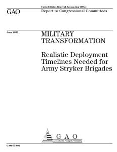 GAO MILITARY TRANSFORMATION Realistic Deployment