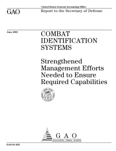 GAO COMBAT IDENTIFICATION SYSTEMS