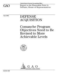 GAO DEFENSE ACQUISITION Comanche Program