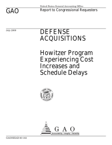 GAO DEFENSE ACQUISITIONS Howitzer Program