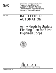 GAO BATTLEFIELD AUTOMATION Army Needs to Update