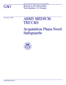 GAO ARMY MEDIUM TRUCKS Acquisition Plans Need