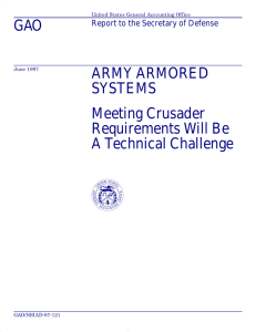 GAO ARMY ARMORED SYSTEMS Meeting Crusader