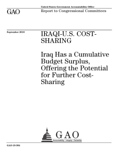 GAO IRAQI-U.S. COST- SHARING Iraq Has a Cumulative