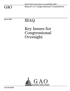 GAO IRAQ Key Issues for Congressional