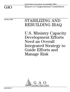 GAO STABILIZING AND REBUILDING IRAQ U.S. Ministry Capacity