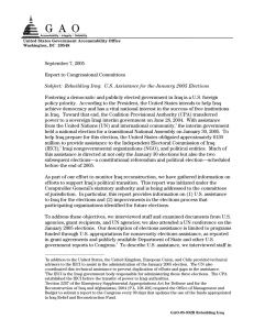 September 7, 2005 Report to Congressional Committees