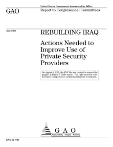 GAO REBUILDING IRAQ Actions Needed to Improve Use of