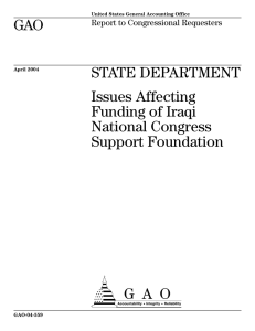 a GAO STATE DEPARTMENT Issues Affecting