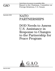 GAO NATO PARTNERSHIPS DOD Needs to Assess