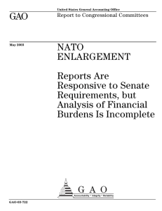 GAO NATO ENLARGEMENT Reports Are