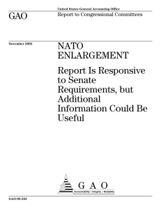 a GAO NATO ENLARGEMENT