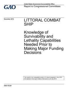 LITTORAL COMBAT SHIP Knowledge of Survivability and