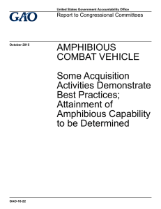 AMPHIBIOUS COMBAT VEHICLE Some Acquisition Activities Demonstrate