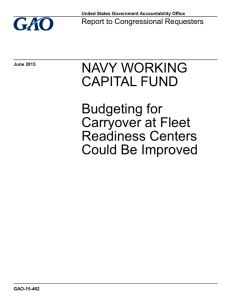 NAVY WORKING CAPITAL FUND Budgeting for Carryover at Fleet