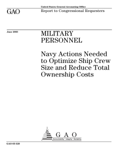 GAO MILITARY PERSONNEL Navy Actions Needed