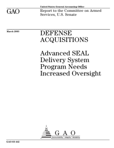 GAO DEFENSE ACQUISITIONS Advanced SEAL