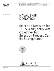U.S.S. New Jersey GAO NAVAL SHIP DONATION