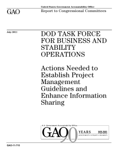 GAO DOD TASK FORCE FOR BUSINESS AND STABILITY