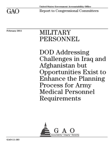 GAO MILITARY PERSONNEL DOD Addressing