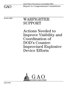 GAO WARFIGHTER SUPPORT Actions Needed to