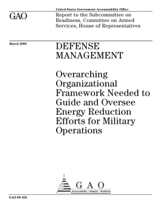 GAO DEFENSE MANAGEMENT Overarching