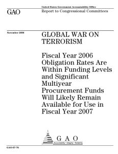 GAO GLOBAL WAR ON TERRORISM Fiscal Year 2006