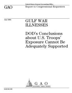 GAO GULF WAR ILLNESSES DOD’s Conclusions