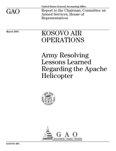 GAO KOSOVO AIR OPERATIONS Army Resolving