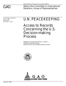 GAO U.N. PEACEKEEPING Access to Records Concerning the U.S.