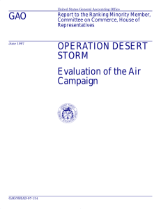 GAO OPERATION DESERT STORM Evaluation of the Air