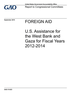 FOREIGN AID  U.S. Assistance for the West Bank and