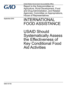 Report to the Subcommittee on Agriculture, Rural Development, Food