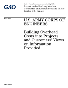 U.S. ARMY CORPS OF ENGINEERS Building Overhead Costs into Projects